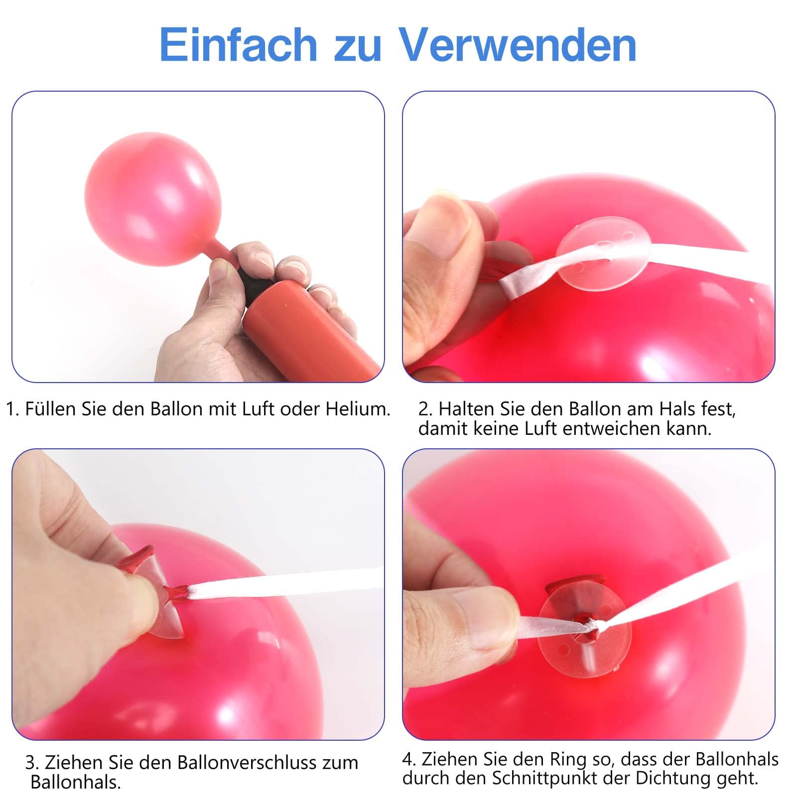 Helium Balloon Clasps with String, Pack of 100 Balloon Clasps with